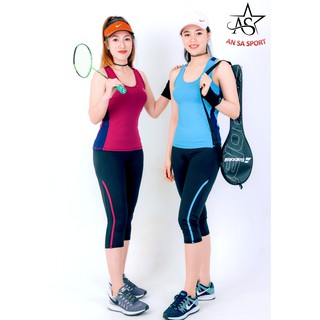 Bộ Đồ Thể Thao Nữ Lửng Phối Lưng Vai - DL015