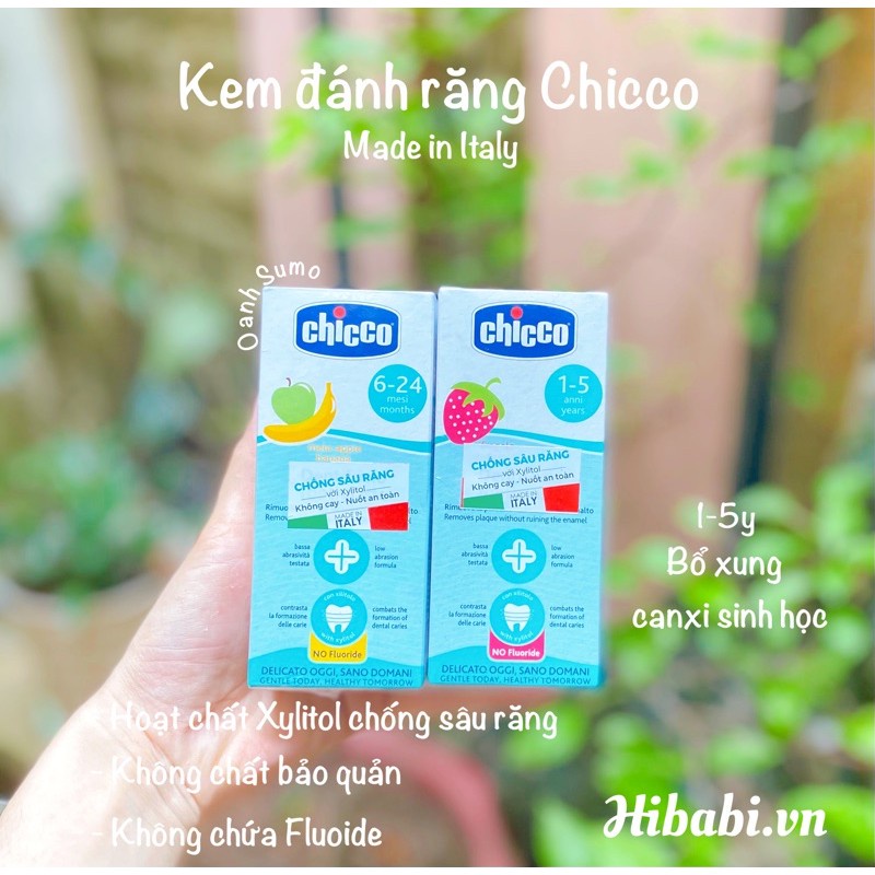 Kem Đánh Răng Chicco Chống Sâu Răng, Không Cay, Nuốt Được, An Toàn Tuyệt Đối Cho Bé Từ 6 Tháng Tuổi