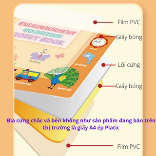 Học liệu bóc dán Montessory cho bé, học liệu busy book bóc dán thông minh 17 chủ đề, Sách bóc dán tiếng Anh