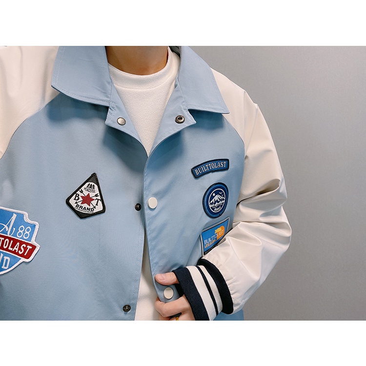 Áo Khoác Nam Nữ Tay Dài Có Cổ Màu Sắc Thời Trang