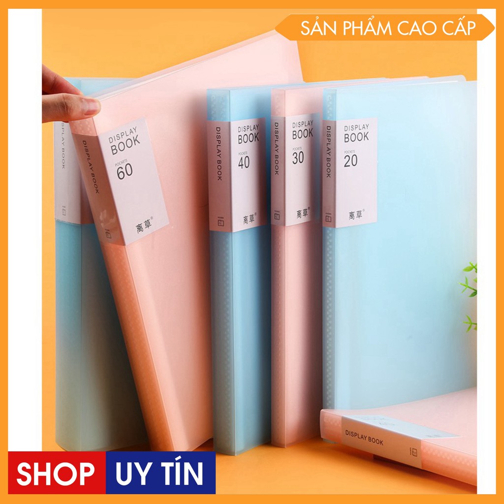 Bìa nhựa , File lá Clear Book nhiều màu đủ loại 20/30/60 lá