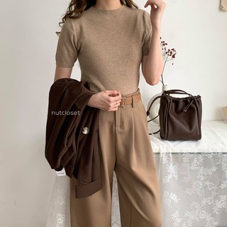 Áo len mỏng cộc tay cổ đứng_A0712
