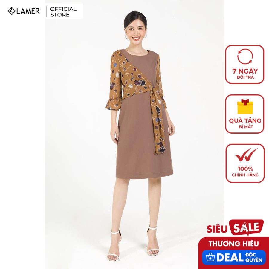 Đầm nữ ôm phủ voan ngực LAMER. L63F20T002 (Nhiều màu)
