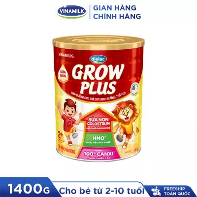 COMBO 2 Hộp Sữa Bột Dielac Grow Plus 2+ HT 1400g (Sữa Non) (Cho Trẻ Từ 2 - 10 Tuổi)