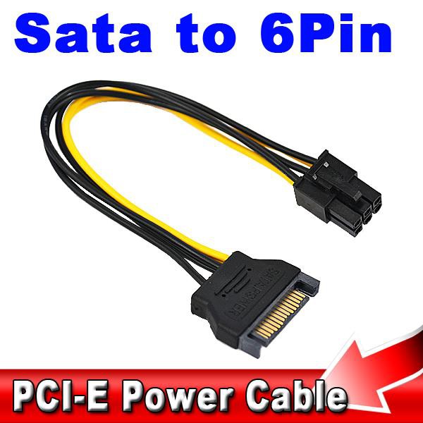 Cáp nguồn Sata sang 6 Pin cho VGA card 20cm