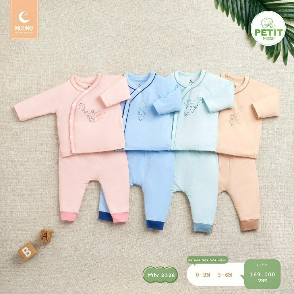 Bộ dài tay sơ sinh petit họa tiết đáng yêu Moon