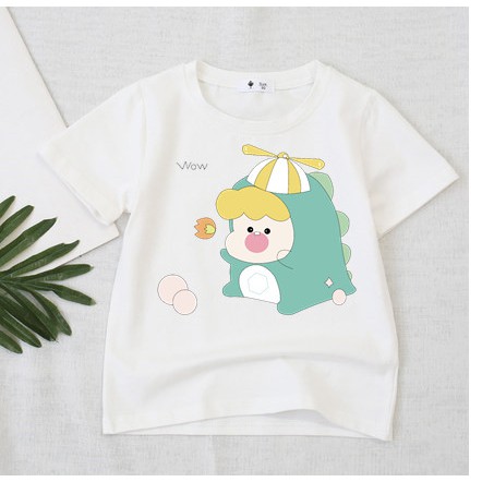 áo thun cotton dày dặn cho bé trai-bé gái-in hình dễ thương