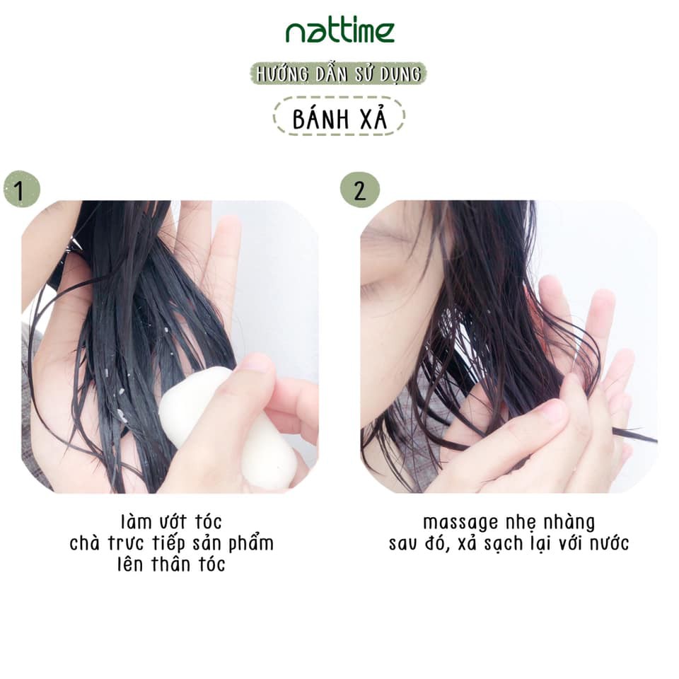 Dầu xả thiên nhiên dạng bánh phục hồi hư tổn – Nattime