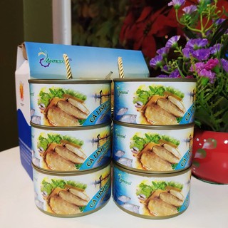 Combo 1 lốc (6 lon) Cá linh kho mía mềm xương vị thơm ngon (có thể ăn luôn được xương) hiệu Antesco - HSD 24 tháng