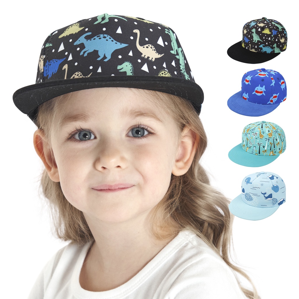 Mũ Snapback, mũ lưỡi trai hoạt tiết đáng yêu cho bé trai, bé gái từ 2 đến 8 tuổi