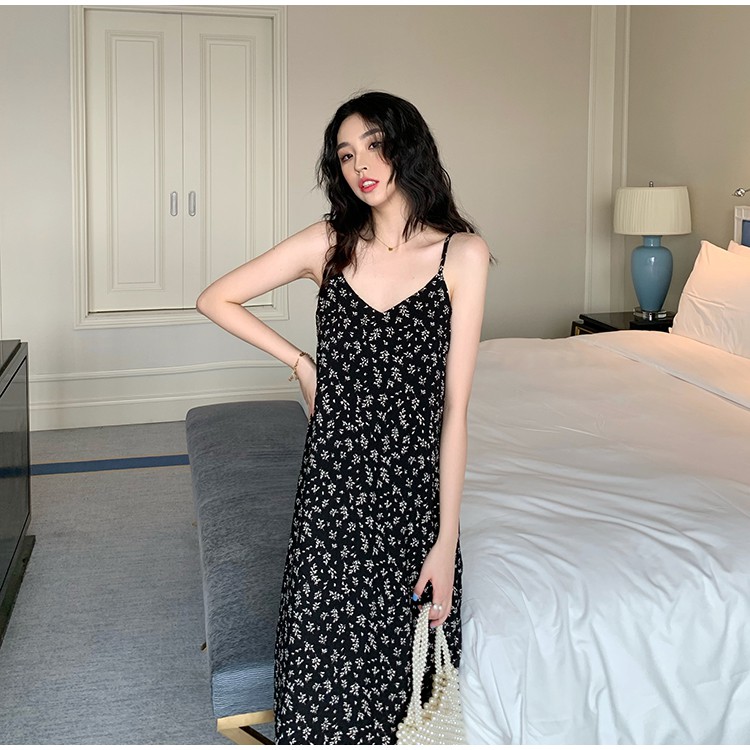 Váy Nữ 2 Dây Dáng Dài Họa Tiết Xẻ 2 Bên Chất Bao Đẹp M2157-Violet | BigBuy360 - bigbuy360.vn