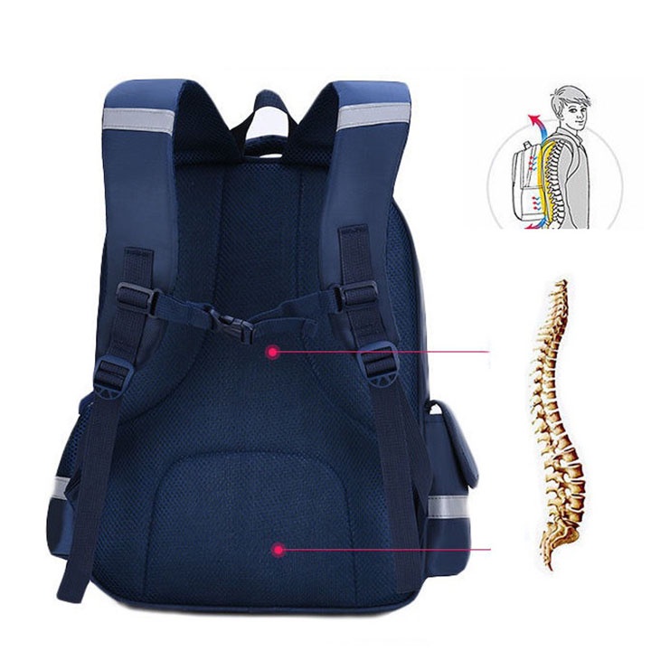 Balo đi học chống gù, siêu nhẹ, phản quang, chống thấm nước size 40cm BALO-43
