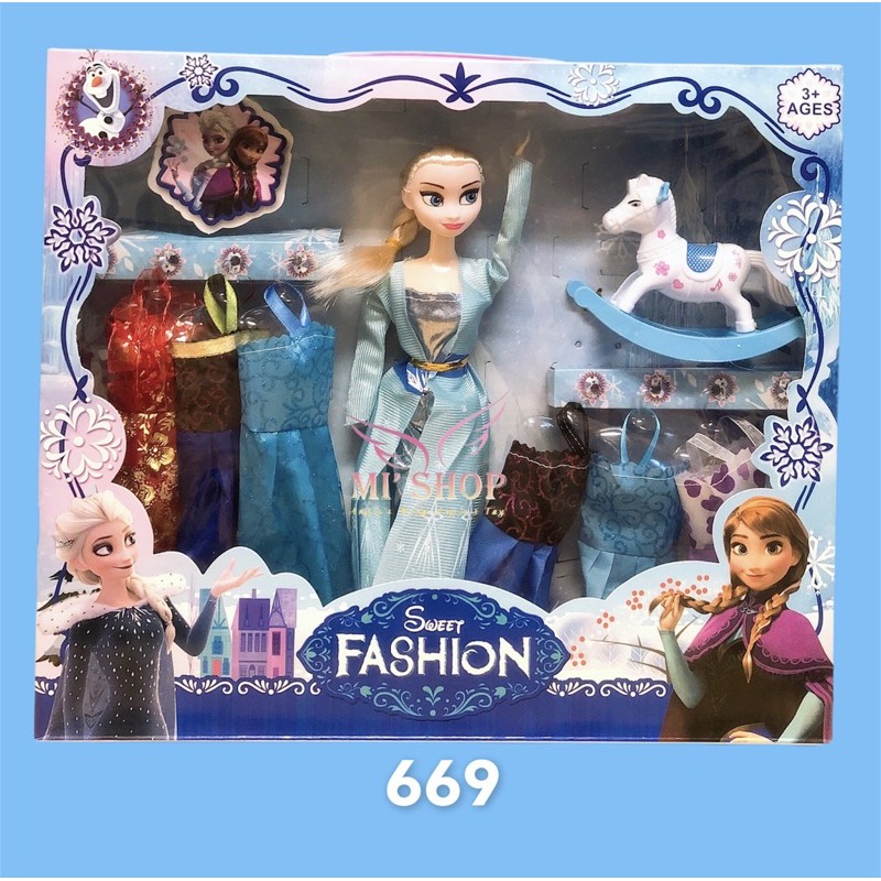 Ảnh thật ❄️ Set Đồ Chơi Búp bê Elsa + Phụ Kiện Đầm Mã 669❄️