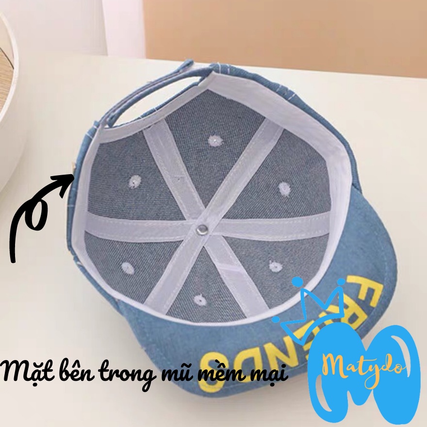 Mũ cho bé gái bé trai MATYDO nón lưỡi trai hình gấu FRIEND đáng yêu phụ kiện trẻ em mùa hè
