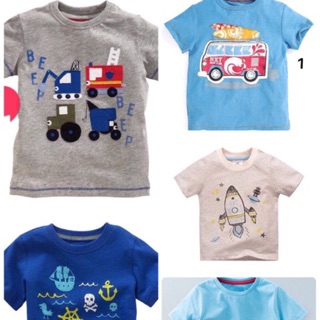 [Hàng Chính Hãng - Có Sẵn] Áo Phông Cộc Tay Cổ Tròn Hàng Jumping Beans, Little Maven, HM, Chất Cotton 4c Thấm Hút Mồ Hôi