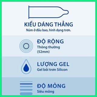 Bao cao su Durex Invisible Extra Thin Extra Sensitive 10 bao siêu mỏng