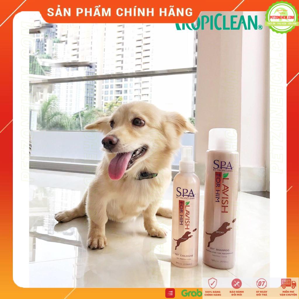 473ml Sữa tắm Tropiclean  FREESHIP  Lavish Spa Tropiclean Shampoo từ thiên nhiên cung cấp vitamin dưỡng lông chó mèo