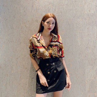 Áo sơ mi lụa hoạ tiết 3 màu (bigsize haihai)