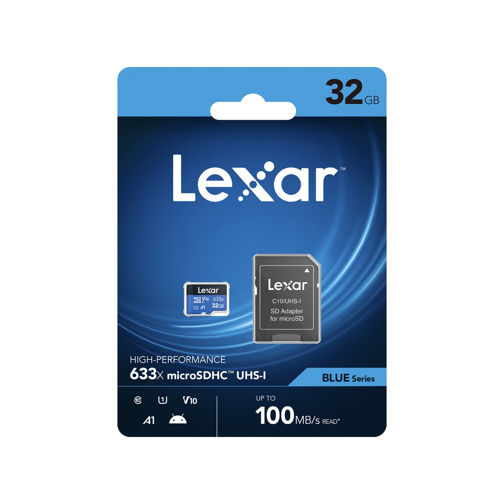 Thẻ nhớ 32Gb Lexar - tặng kèm Adapter chuyển SD - Thẻ nhớ MicroSDHC  32GB – Class 10, U1, V10, A1