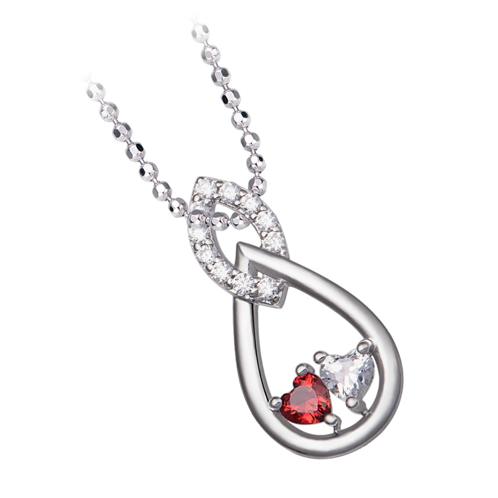Mặt dây chuyền bạc đính đá màu đỏ PNJSilver Fantasia XMZTK000007