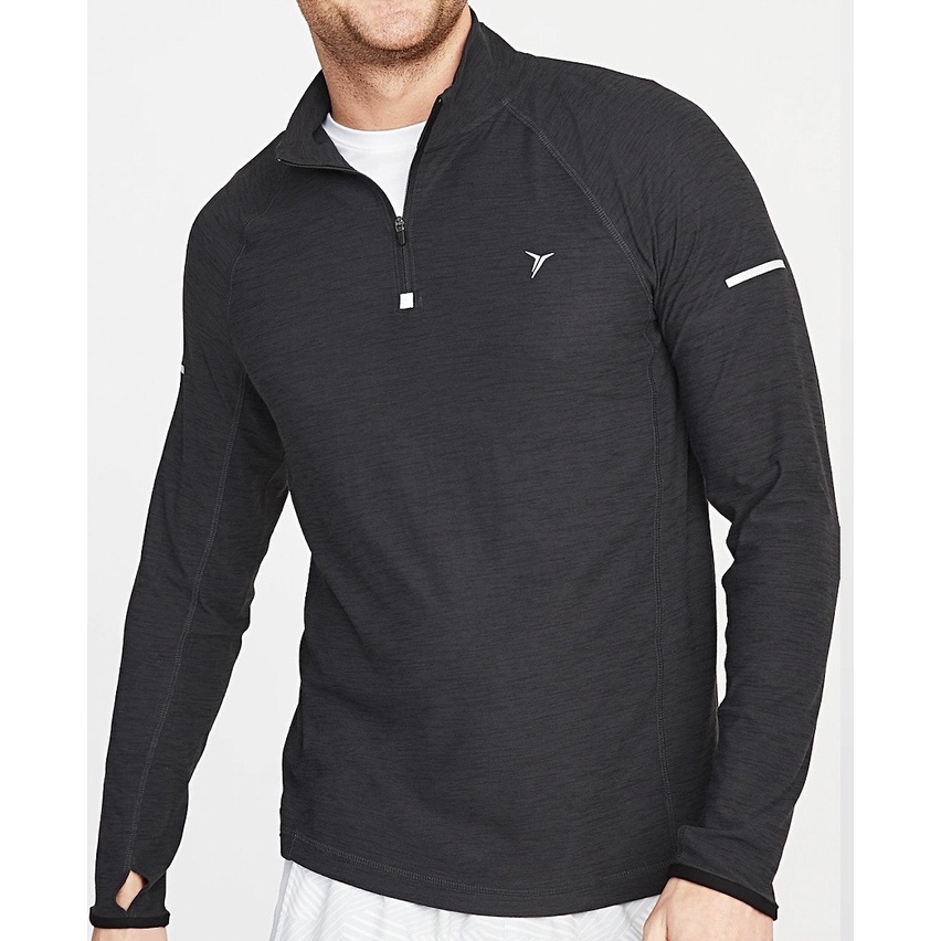 Áo thun thể thao tay dài, cổ cao OLD NAVY, khóa kéo trước ngực, xỏ ngón tay, vải thun siêu mát và thấm hút mồ hôi