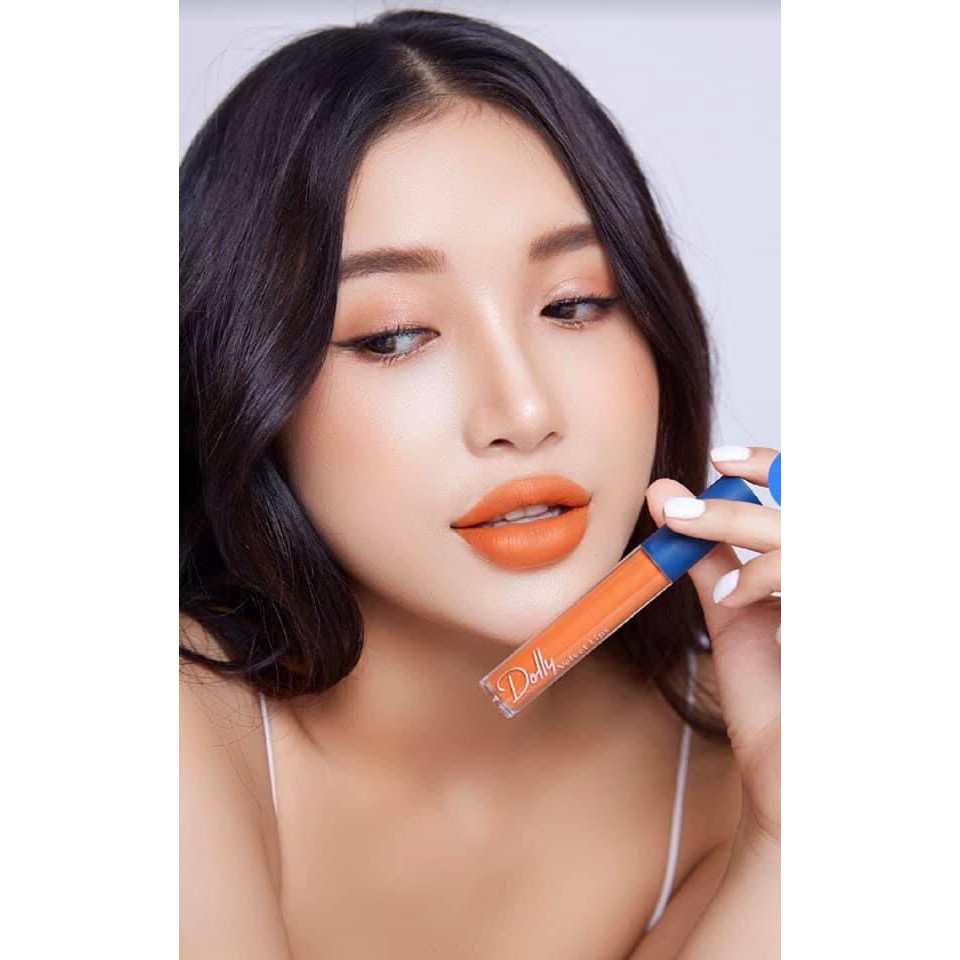 [Cam Vàng ]Son Cao Cấp Dolly Velvet Lips Blue Classic Màu Cam Vàng Chất Son Mềm Mịn Như Nhung