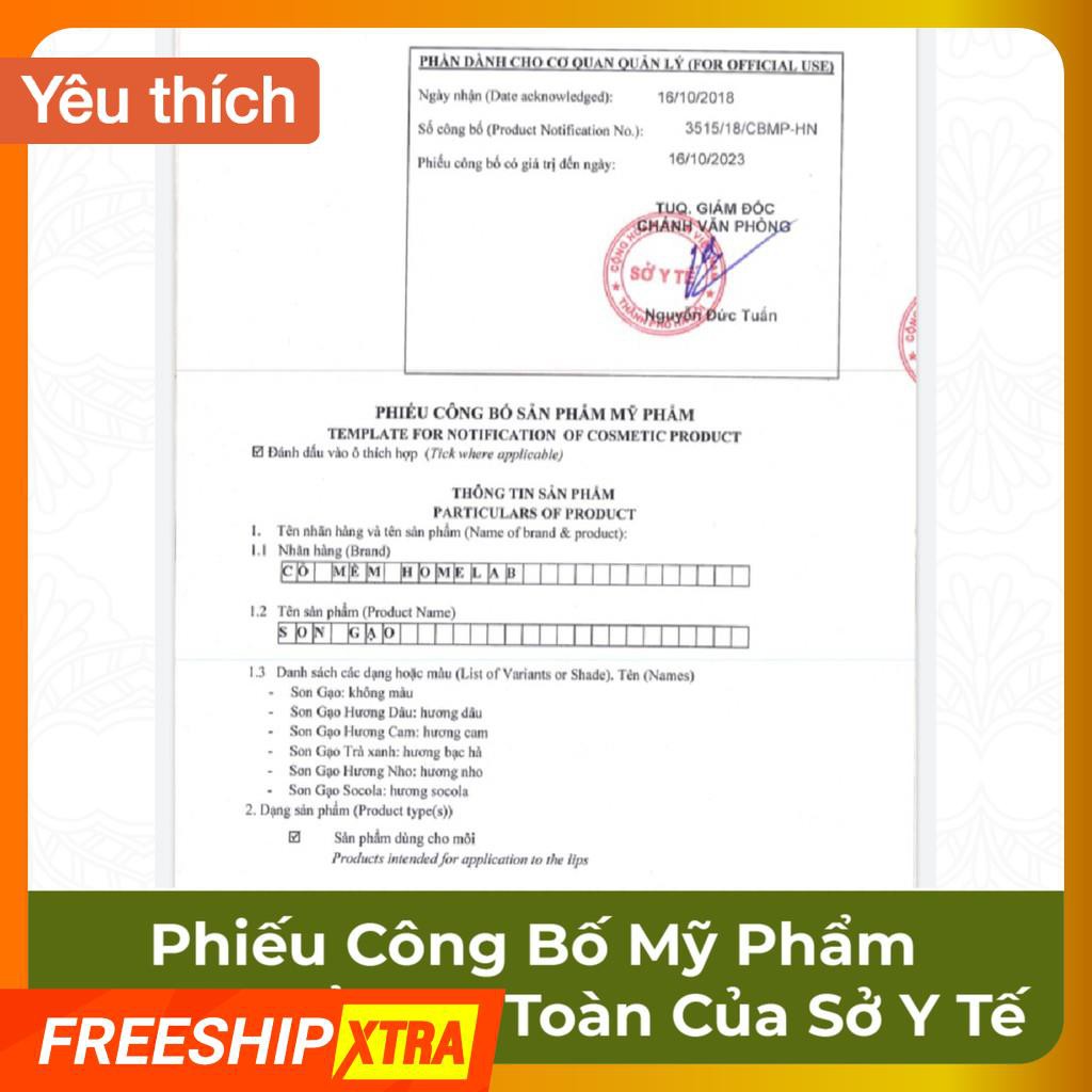 Son Dưỡng Môi Gạo Hương Dâu - Son Dưỡng Có Màu Dưỡng Mềm Môi Chống Khô Nẻ Cỏ Mềm