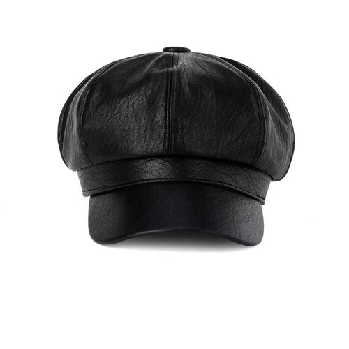 Mũ nồi nữ có vành, nón beret da phong cách hàn Quốc
