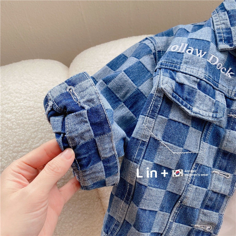 Áo Khoác Denim Phong Cách Hàn Quốc Thời Trang Mùa Xuân Mới 2022 Cho Bé Trai