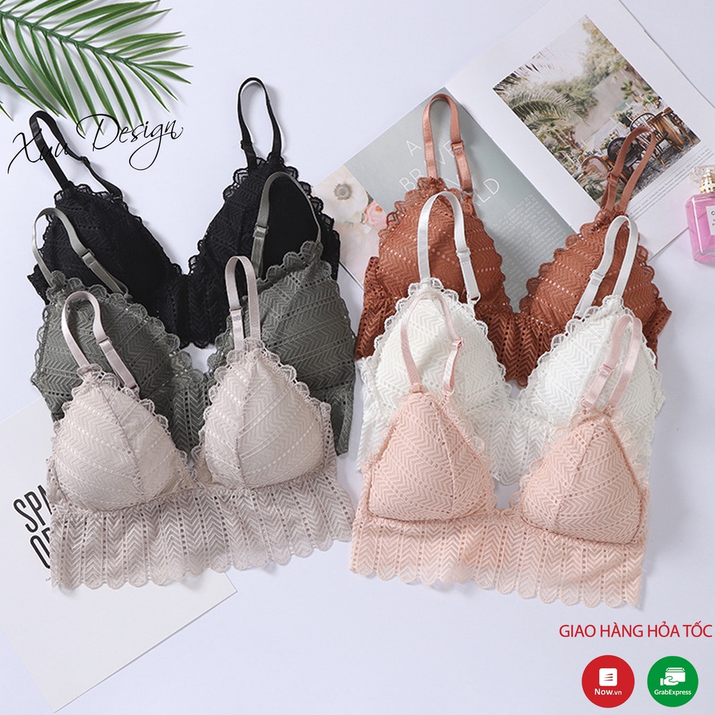 Áo bra ren hoa có đệm mỏng đẩy ngực nhẹ siêu thoáng mát ,siêu sexy - Xuu Design - BR07