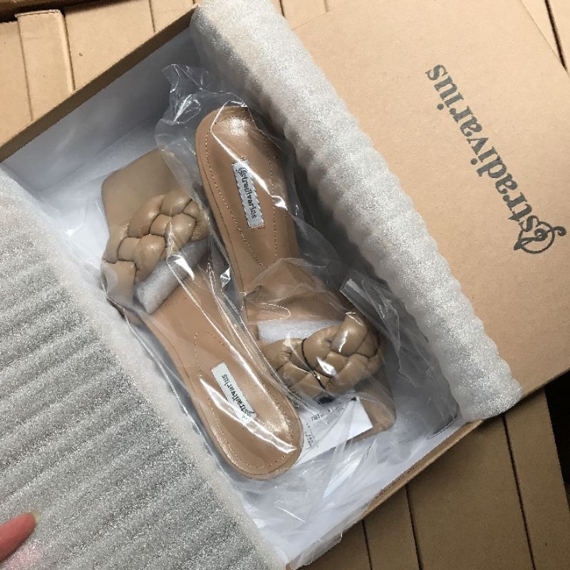 x Guốc 5p Stradiva Quai Tết Da Mềm Êm Fullbox Tem Hãng Cao Cấp