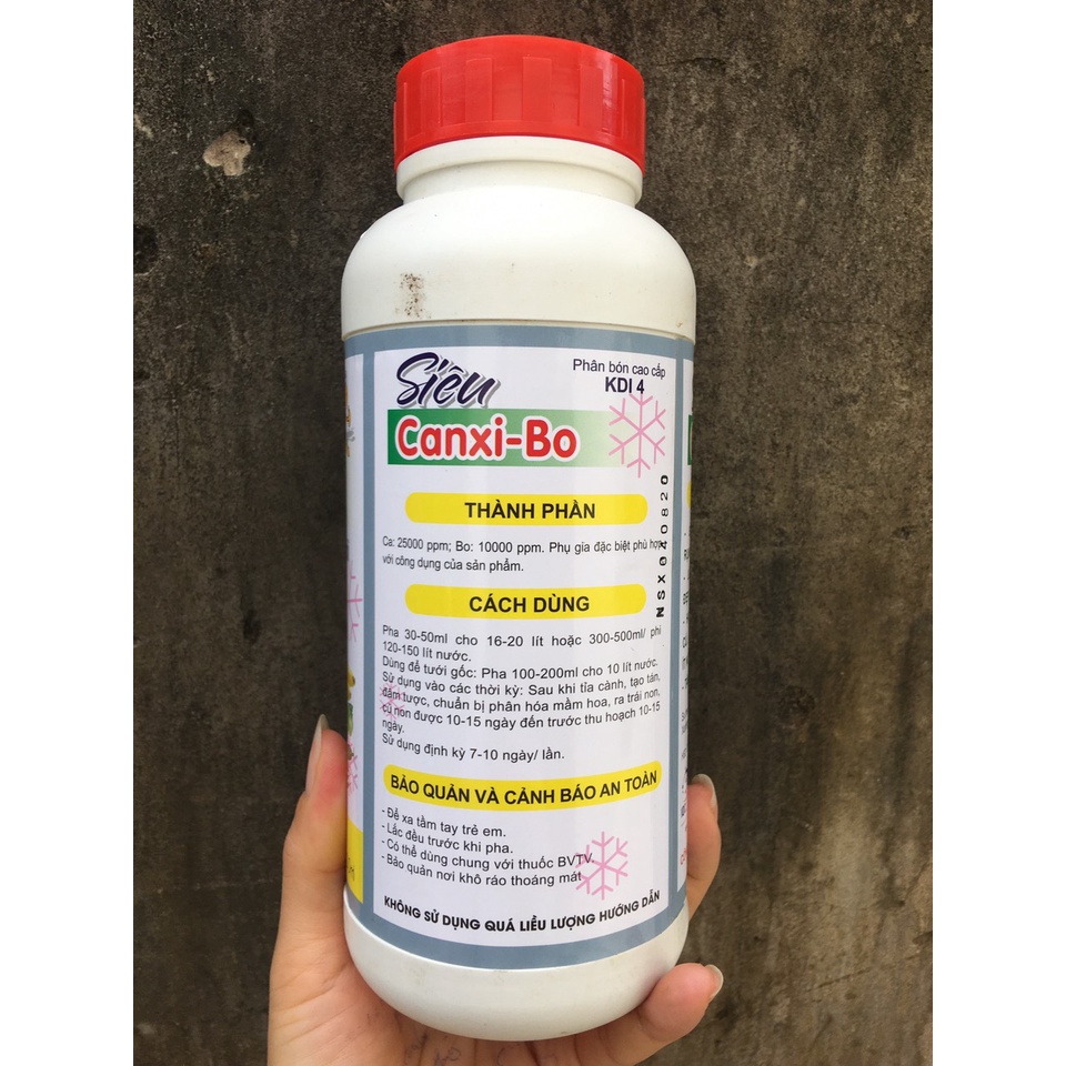 ( HOT ) Phân bón lá siêu Canxi- Bo chai 1L chống rụng hoa, trái non, nứt trái, thối trái