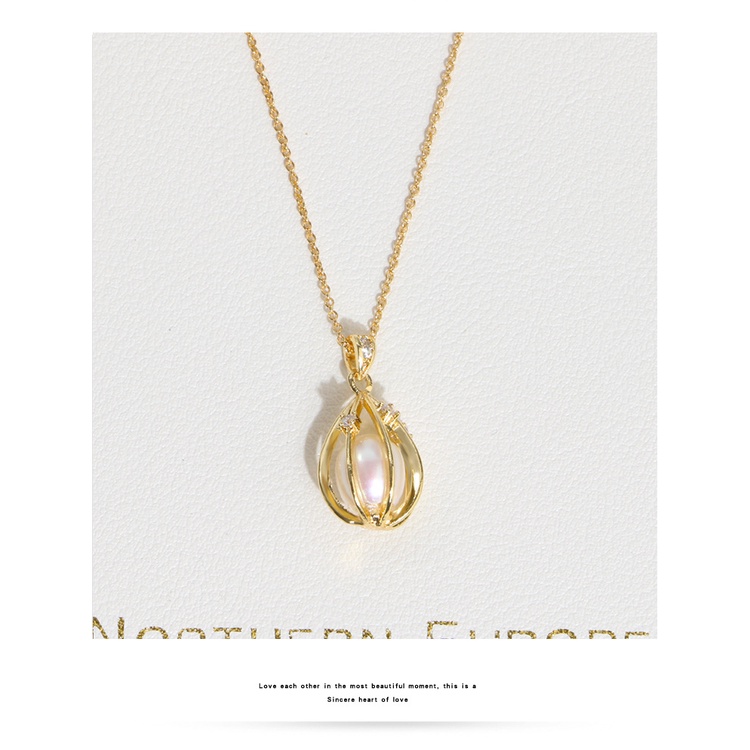 Vòng cổ Mạ Vàng 14K Đính Ngọc Trai Sang Trọng