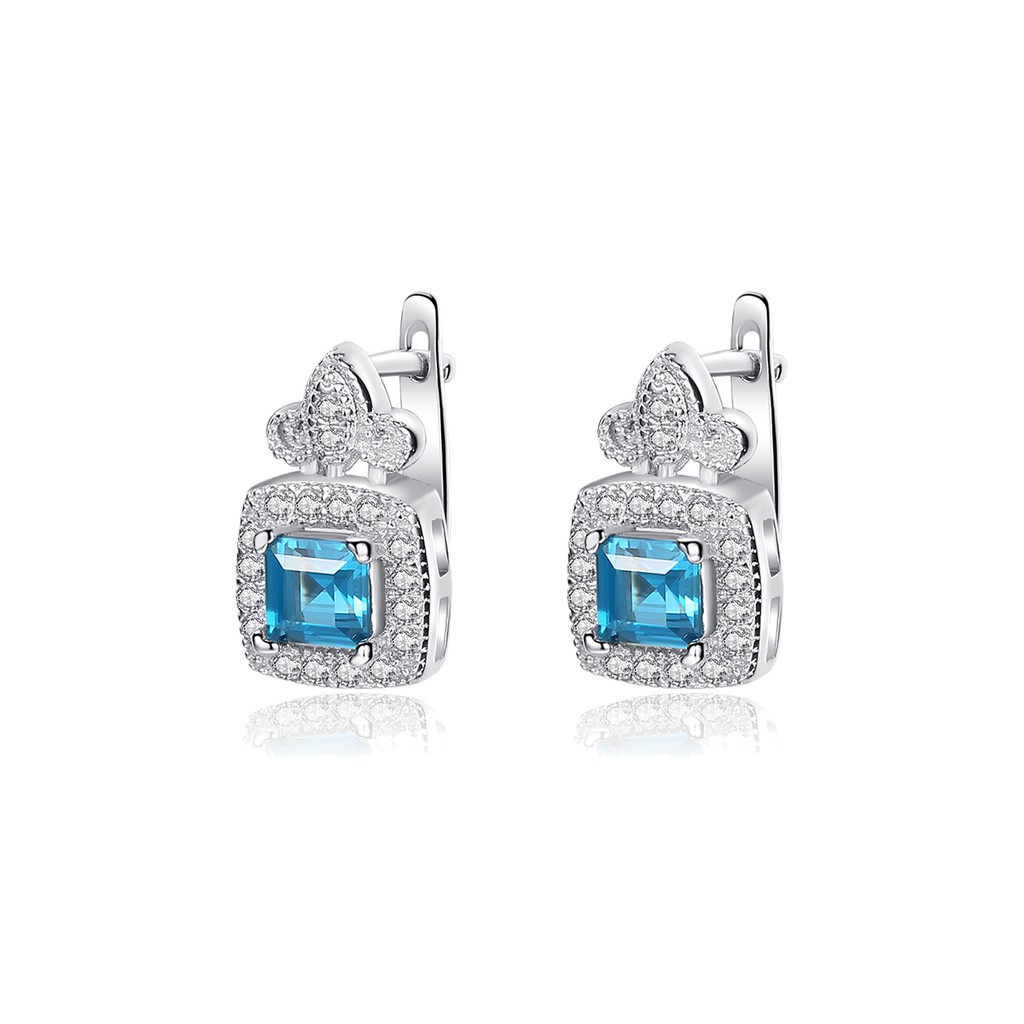 Bộ Trang Sức Bạc Nữ Đính Đá Màu Xanh Sang Trọng BNT16-Bảo Ngọc Jewelry