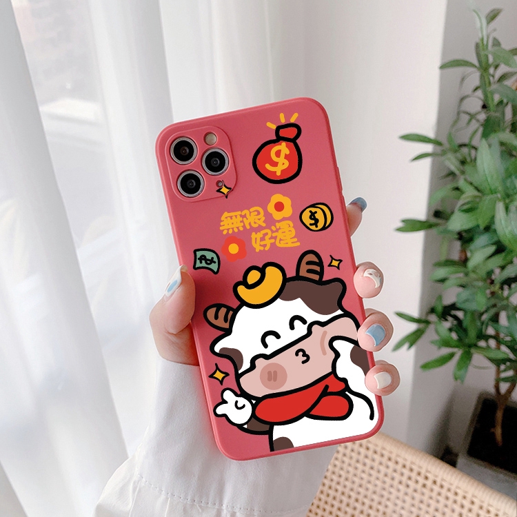 Ốp lưng iphone cạnh vuông bò luck 5/5s/6/6plus/6s/6splus/7/7plus/8/8plus/x/xr/xs/11/12/pro/max/plus/promax - Awifi T5-7 | BigBuy360 - bigbuy360.vn