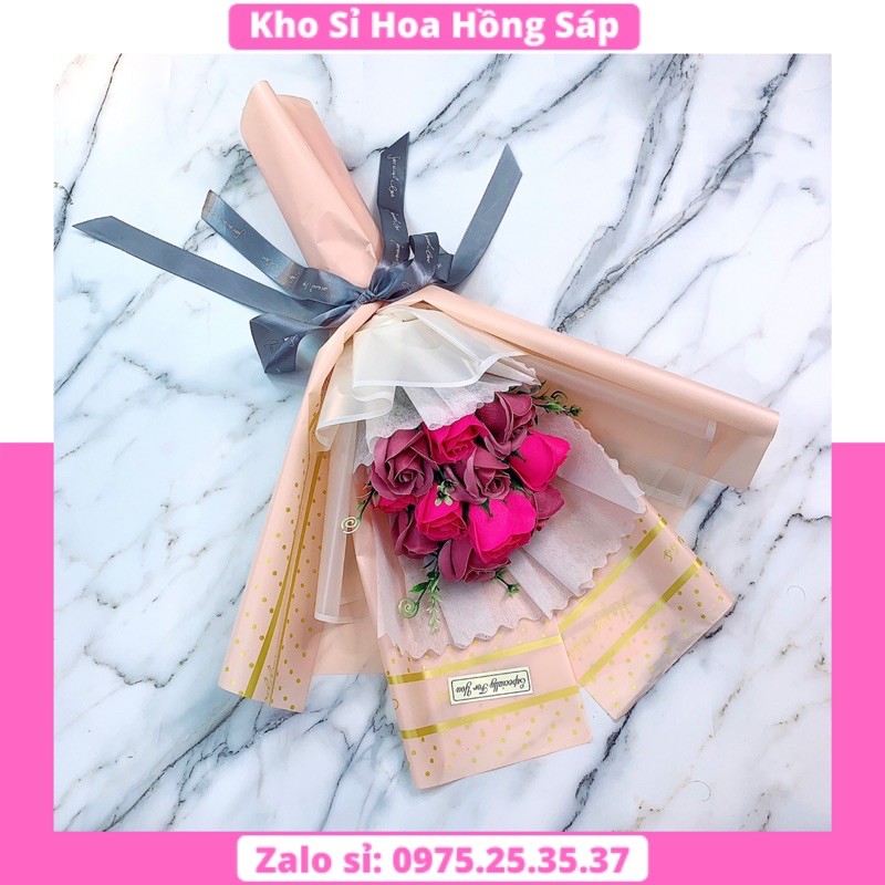 Hoa Sáp Thơm 009 Hoa Hồng Sáp Thơm 11 Bông 2 Màu Hồng Giá Sỉ