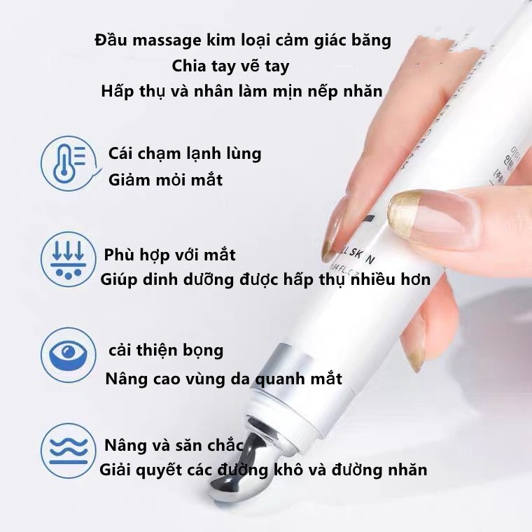 Kem dưỡng mắt eiio làm mờ quầng thâm và nếp nhăn, nếp nhăn và loại bỏ túi dưới mắt 15ml