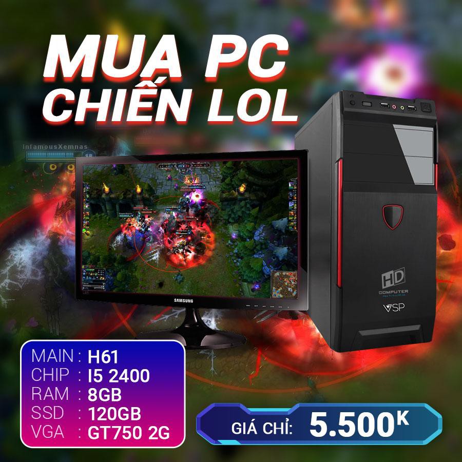 Cấu hình 3 CORE I5 2400 RAM 8G VGA GTX750 SSD 120G LCD 20