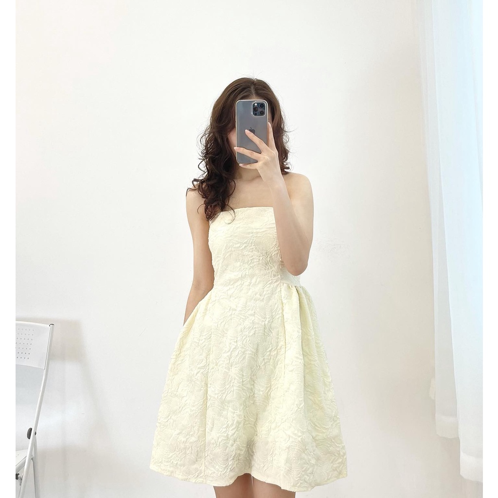 (FREESHIP) Đầm cúp ngực thêu hoa hàng quảng châu Miho house