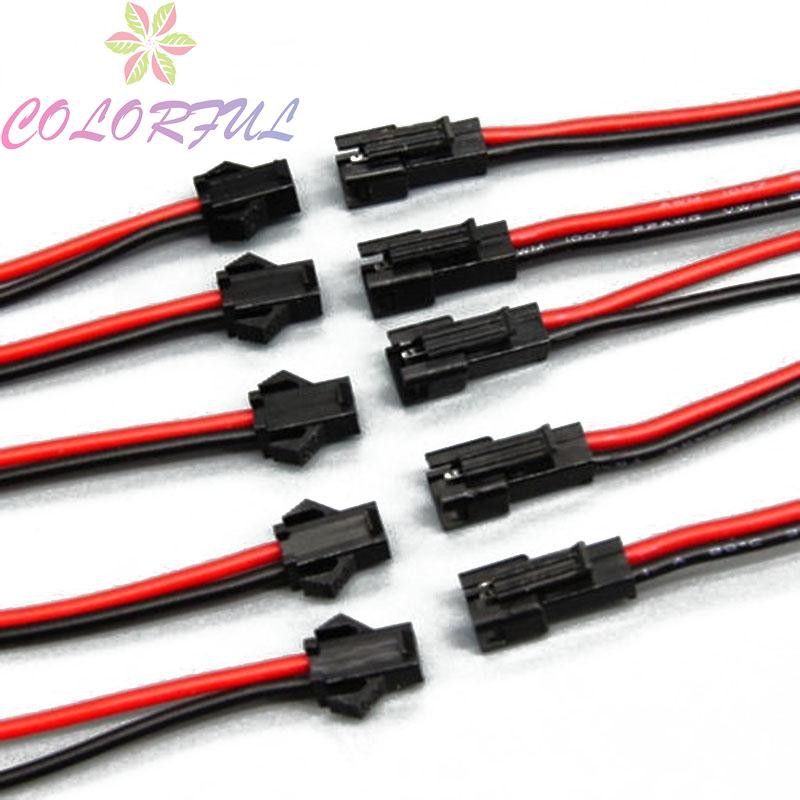 Practical PVC 24AWG Universal 2.54mm SM 2-Pin 2P Connector Plug Red/ Black Professional Male / Female Head Connected