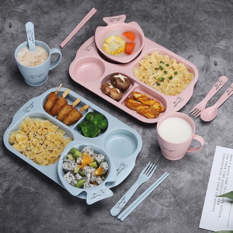 Set khay ăn 6 chi tiết hình Cá dành cho bé