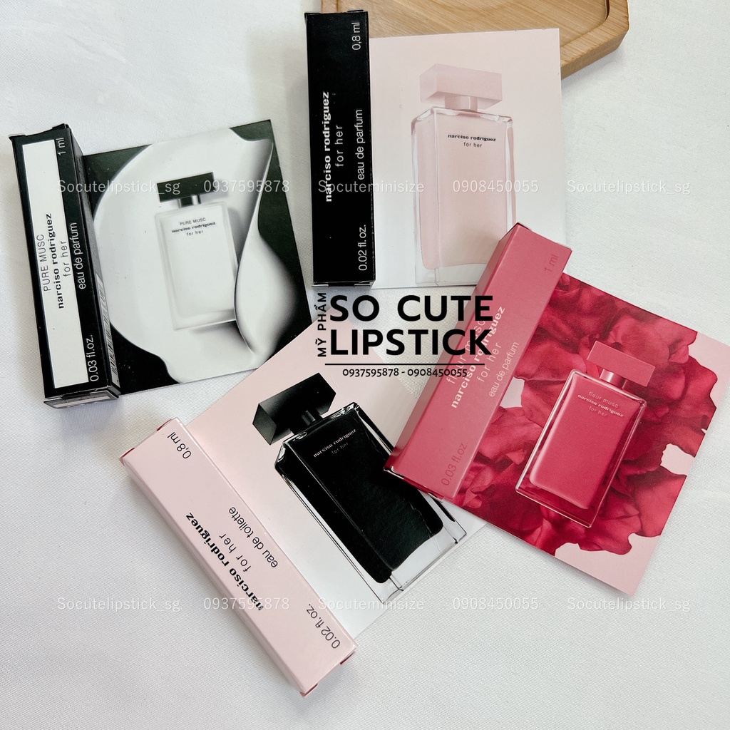 Vial Nước Hoa Mini Narciso Rodriguez For Her - Poudree - Pure Musc Đủ Loại Minisize 1ml