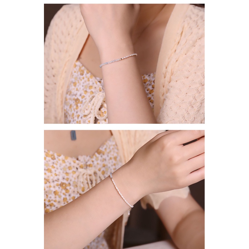 [Hàng Mới] Vòng Đeo Tay Hạt Ngọc Trai Xanh Lam Nhạt Thiết Kế Cảm Giác Chạm Cho Xiaomi