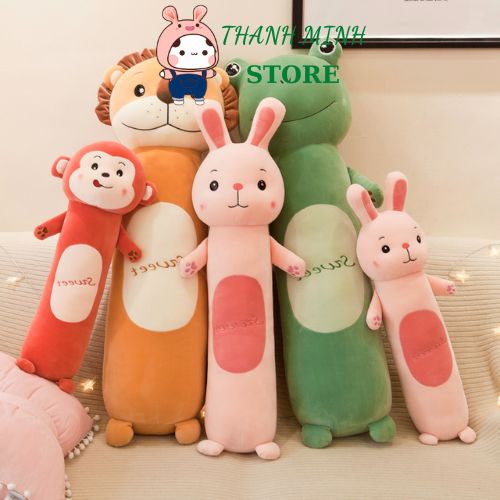 Gối Ôm Gối Bông Hình Thú Thỏ Sư Tử , Khỉ ,Ếch Xanh Siêu Đáng Yêu Ngộ Nghĩnh