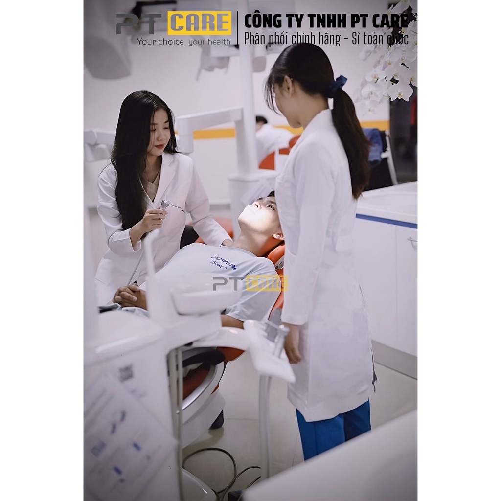 PT CARE | Áo Blouse Bác Sĩ Nữ Nam PT-B01 Thương Hiệu PT Care Cao Cấp Cho Phòng Mổ, Đồng Phục Nha Khoa, Spa, Thẩm Mỹ