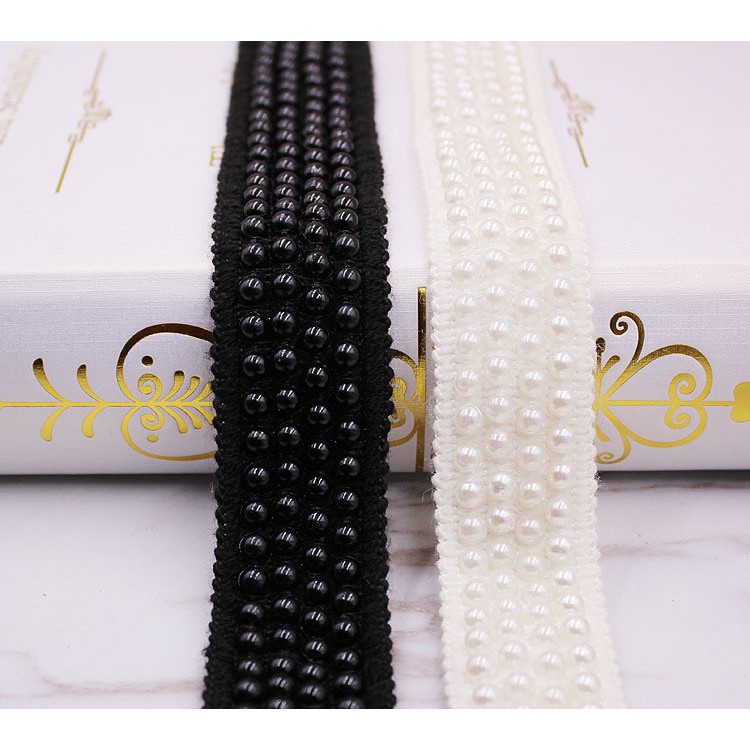FREESHIP ĐƠN 99K_ Dải dây ruy băng chiffon có đính ngọc trai giả