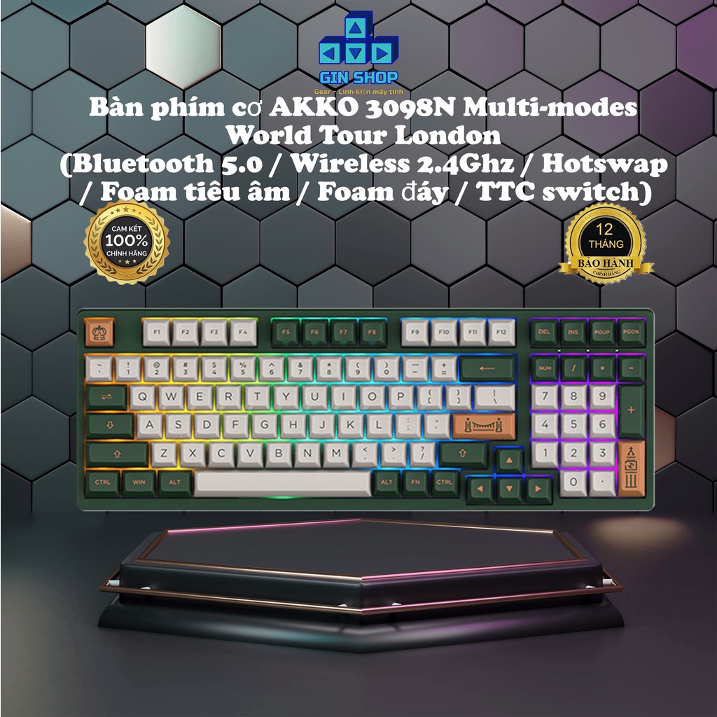 Bàn phím cơ AKKO 3098N Multi-modes World Tour London