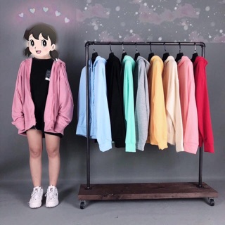 Áo khoác form rộng / hoodie zip basic unisex