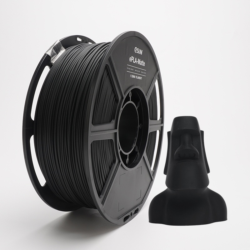 Màu đen sâu eSUN ePLA-Matte 1.75mm Máy in 3D Chất liệu in dây tóc Độ chính xác kích thước + / - 0,03
