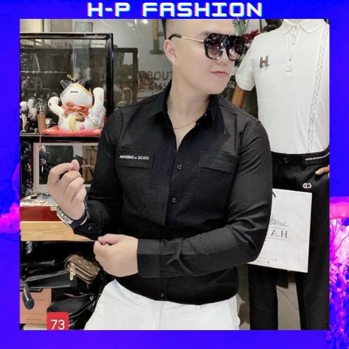 Áo Sơ Mi Nam Dài Tay 🔵 𝐅𝐑𝐄𝐄 𝐒𝐇𝐈𝐏 🔵 Sơ Mi Nam Vải Lụa Co Giãn Hàng Quảng Châu Thời Trang Hpfashion - Asmnhp014